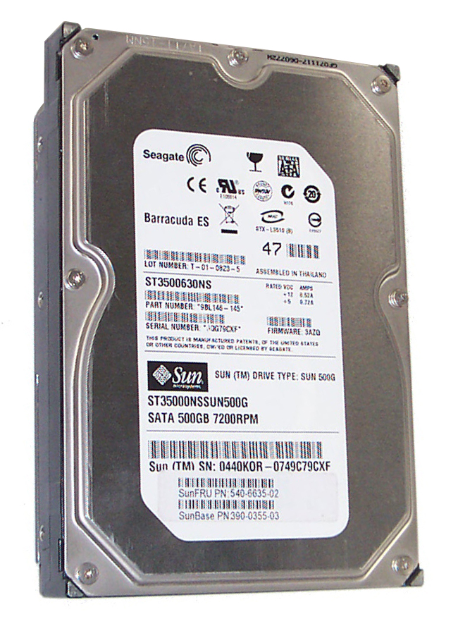 540-6635 | Sun 500GB 7200RPM SATA 3GB/s 16MB Cache 3.5-inch Hard Drive for StorageTek 6140 Array