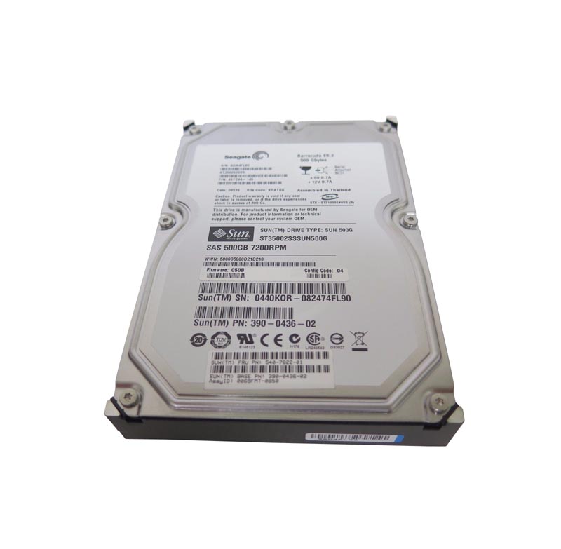 540-7822 | Sun 500GB 7200RPM SAS 3GB/s 3.5-inch Hard Drive