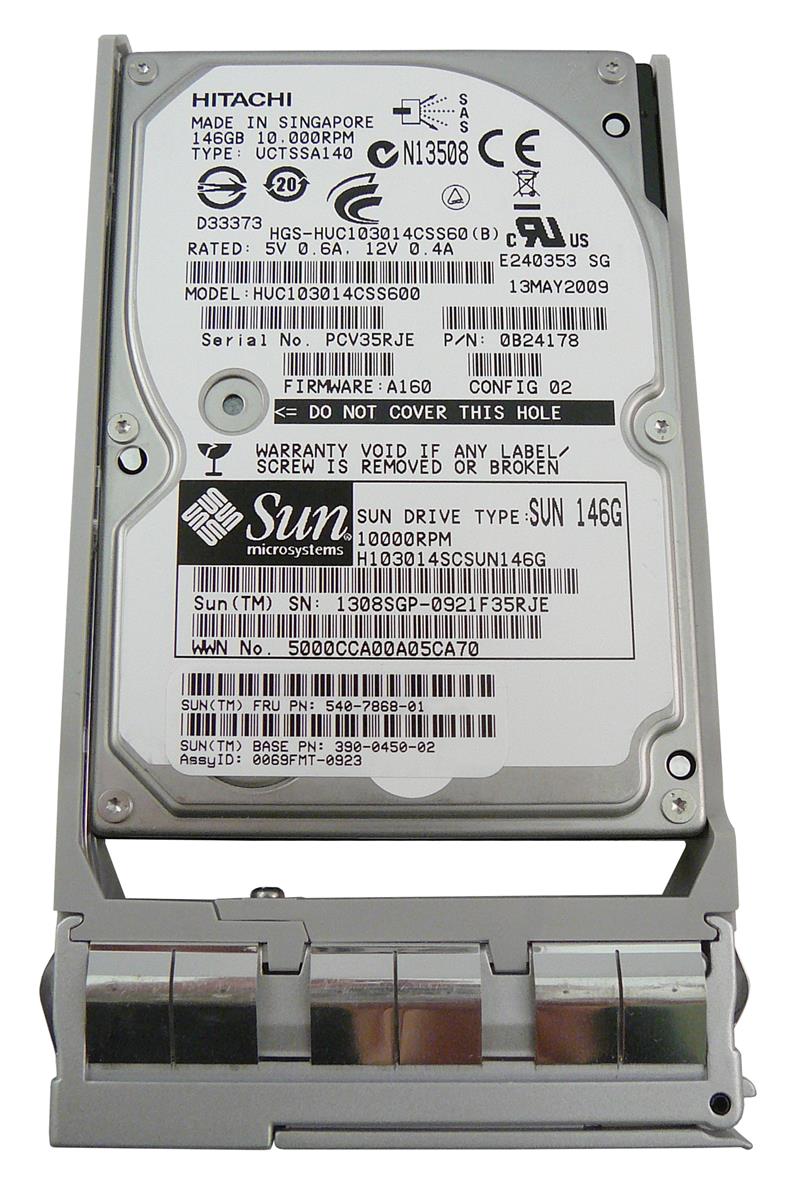 540-7868-01 | Sun 146GB 10000RPM SAS 6 Gbps 2.5 16MB Cache Hard Drive