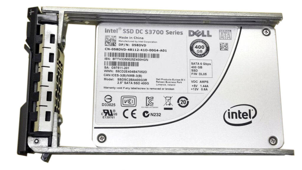 58DVD | Dell Intel S3700 400GB SATA 6Gb/s 2.5-inch Enterprise Solid State Drive with Tray (Tested with Warranty)
