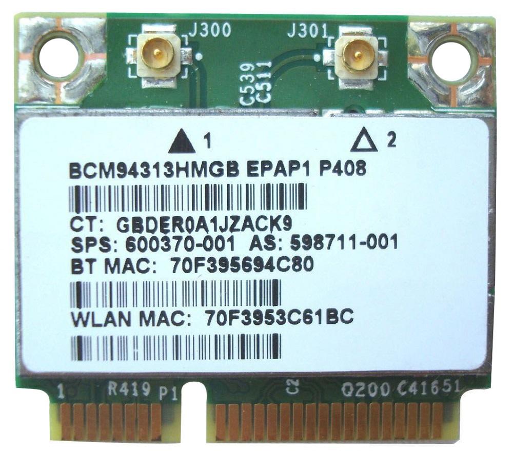 600370-001 | HP Broadcom BCM4313 Mini PCIe 802.11n Bluetooth