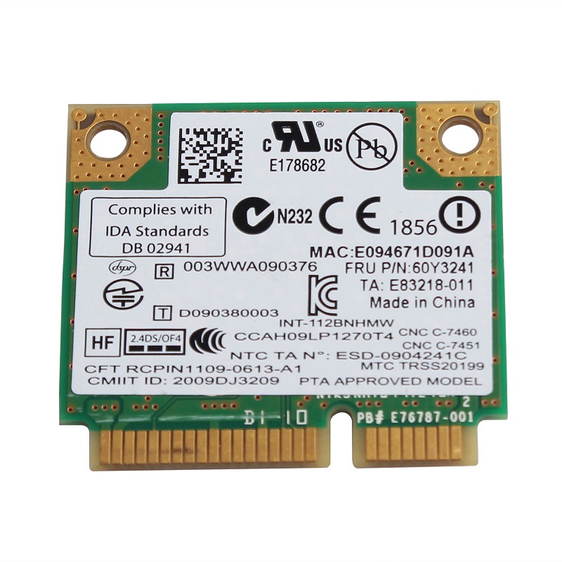 60Y3241 | IBM Mini-PCI-Express Intel Centrino Wireless-N 1000 802.11b/g/n WLAN Network Adapter