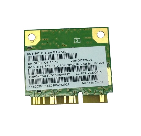 60Y3246 | IBM Lenovo 802.11 b/g/n Wireless Mini-PCI Express Adapter for ThinkPad T420i