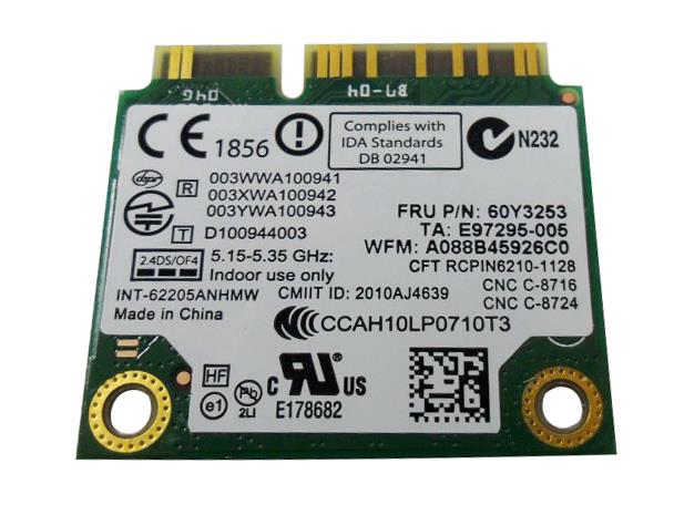 60Y3253 | IBM Lenovo Advanced-N 6205 Wi-Fi Card for ThinkPad X1