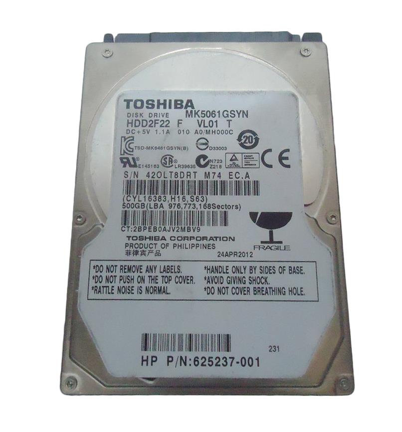 625237-001 | HP 500GB 7200RPM SATA 3GB/s 2.5-inch Hard Drive