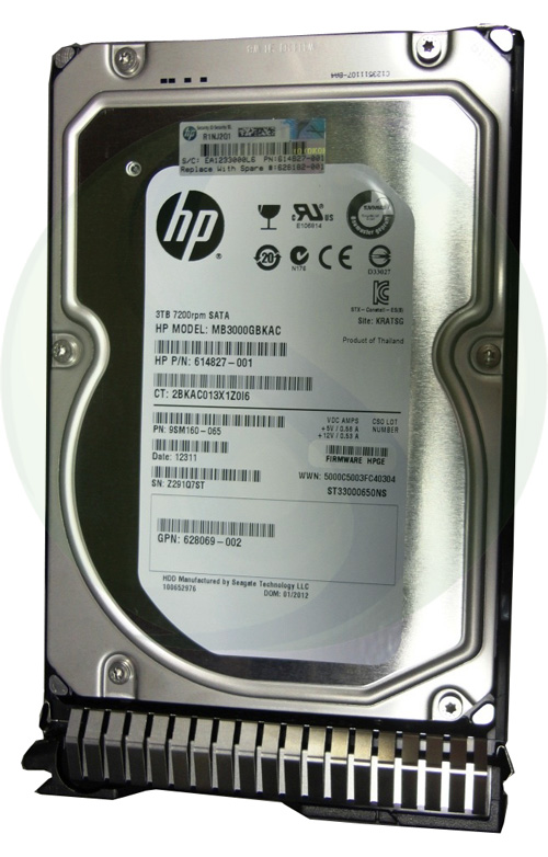 628061-B21 | HPE 3TB 7200RPM SATA 6Gb/s 3.5-inch LFF SC Midline Hot-pluggable Hard Drive for Proliant Gen. 8 and 9 Servers