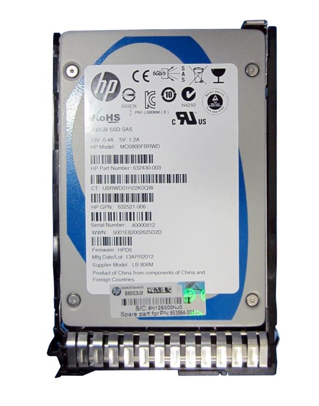 632521-006 | HP 800GB Multi-Level Cell SAS 6Gb/s 2.5-inch Solid State Drive