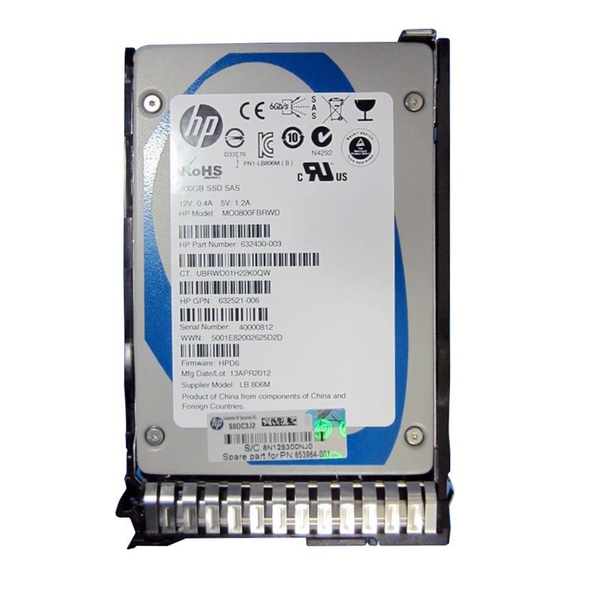 653109-B21 | HP 800GB Multi-Level Cell SAS 6GB/s Hot-Pluggable 2.5-inch Enterprise Solid State Drive