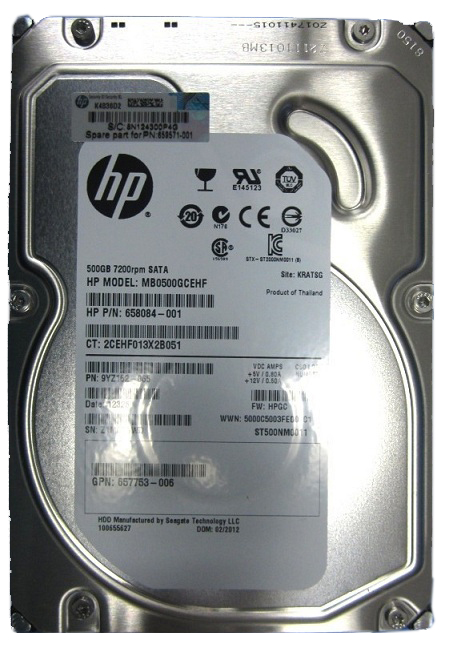658084-001 | HPE 500GB 7200RPM SATA 6Gb/s 3.5-inch LFF Hot-pluggable SC Midline Hard Drive with Tray for Proliant Gen. 8 and 9 Servers
