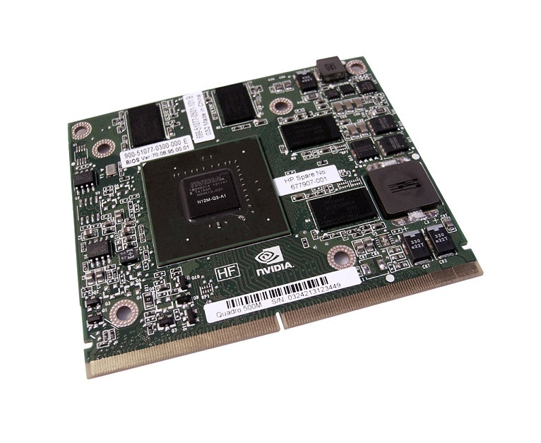 677907-001 | HP nVidia Quadro 500M 1GB DDR3 128-bit MXM Graphics Video Card