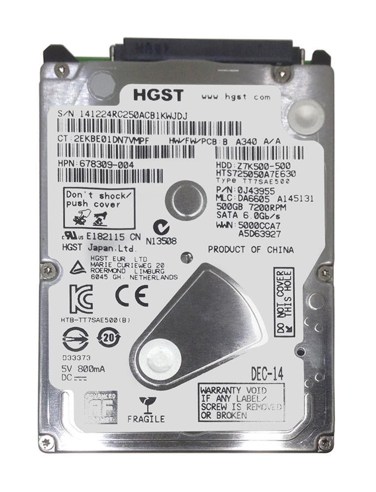 678309-004 | HP 500GB 7200RPM SATA 6.0Gb/s 32MB Cache 2.5-inch Hard Drive