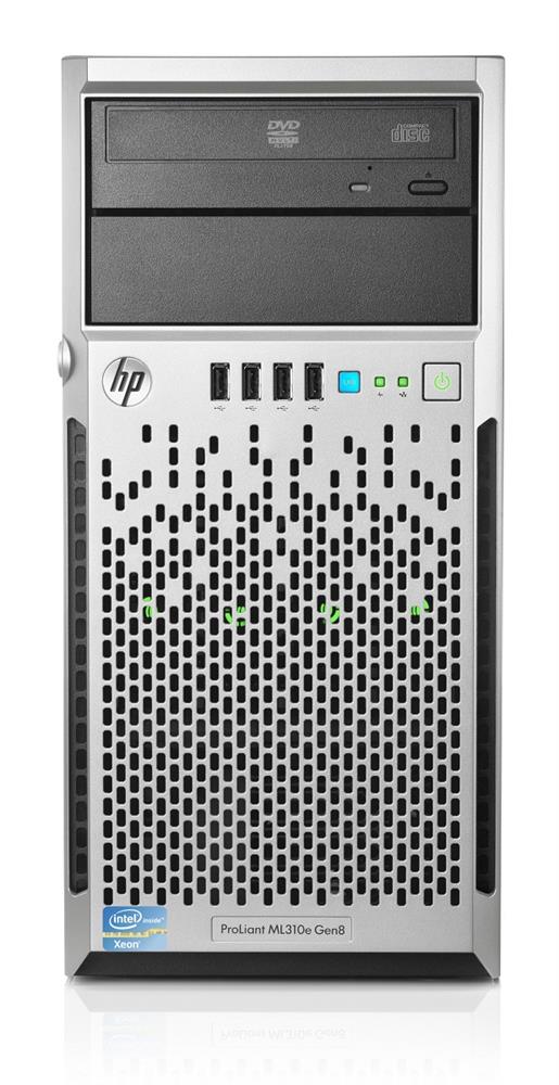 686235-S01 | HP ProLiant ML310e Gen8 SmartBuy Server Xeon E3-1240v2 3.40GHz 4-Core Processor 8GB PC3-12800E ECC Memory No Hard Drive DVD-RW