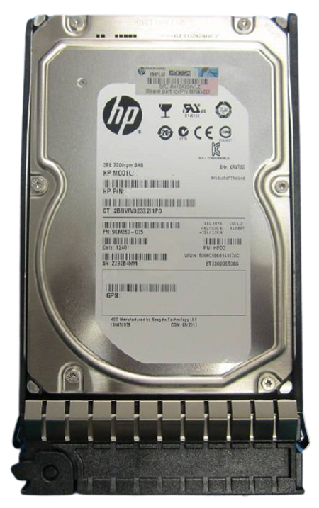 686820-001 | HPE M6612 3TB 7200RPM SAS 6Gb/s LFF 3.5-inch Dual Port Midline Hard Drive with Tray for EVA P6300 P6350 Storage