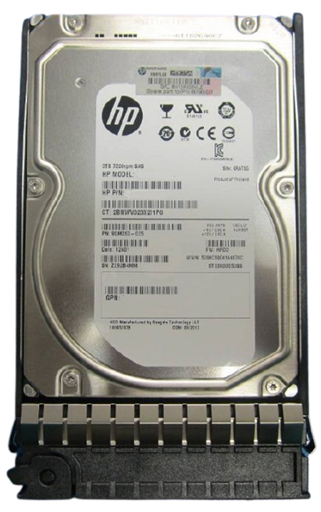 687045-001 | HPE 3TB 7200RPM SAS 6Gb/s LFF 3.5-inch Dual Port Midline Hard Drive with Tray for EVA P6300 P6350 Storage