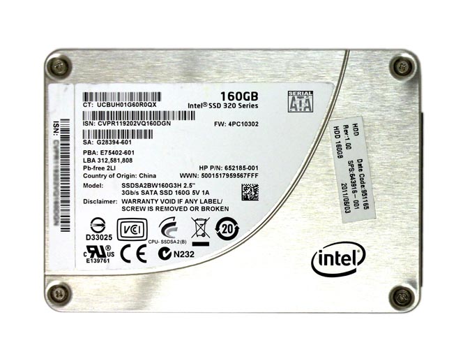 688768-001 | HP / Intel 160GB SPS SATA 2.5-inch Solid State Drive