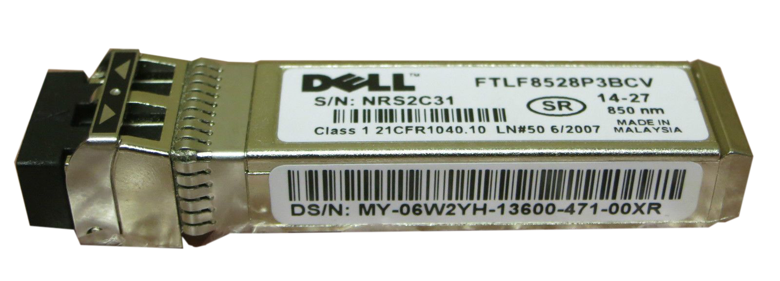 6W2YH | Dell 8GB 850NM Shortwave SW Fibre Channel FC SFP Optical Transceiver Module for PowerVault MD3600F/MD3620F