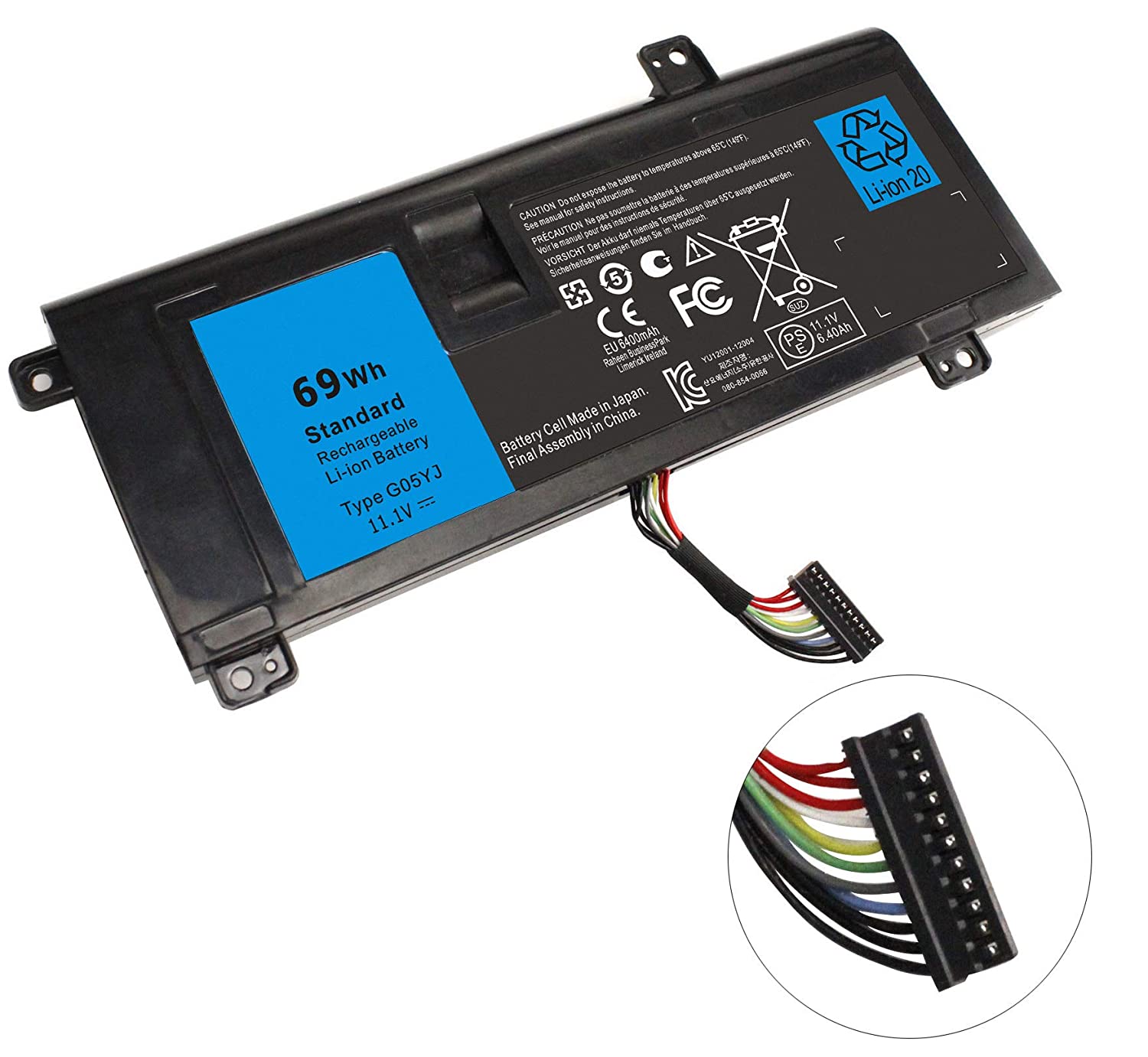 71JF4 | Dell 6-Cell 74WHr 6400mAh 11.1V Battery for Inspiron 15 7559