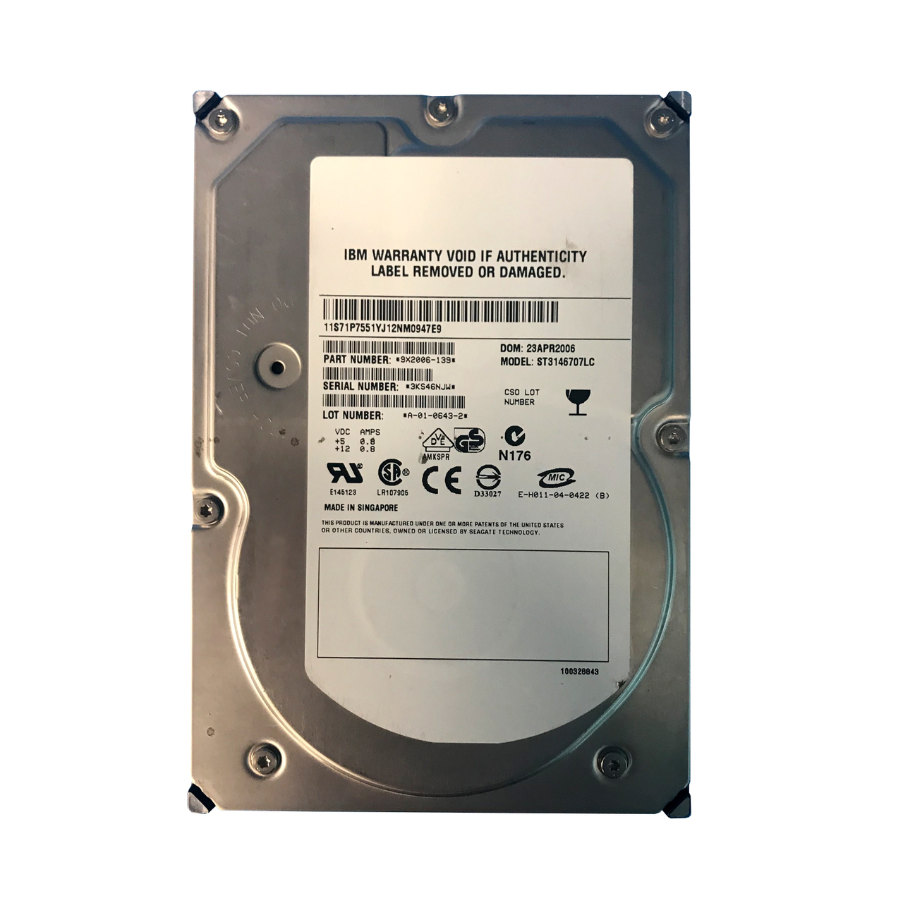 71P7551 | IBM 146GB 10000RPM SCSI 80-Pin 3.5-inch Hard Drive