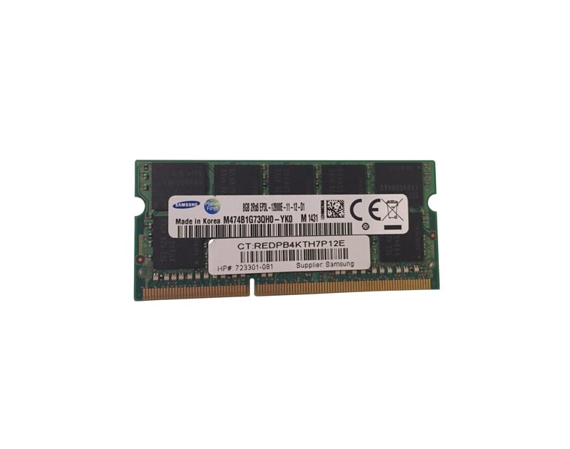 723301-081 | HP 8GB PC3-12800 DDR3-1600MHz ECC Unbuffered CL11 204-Pin SoDimm 1.35V Low Voltage Dual Rank Memory Module