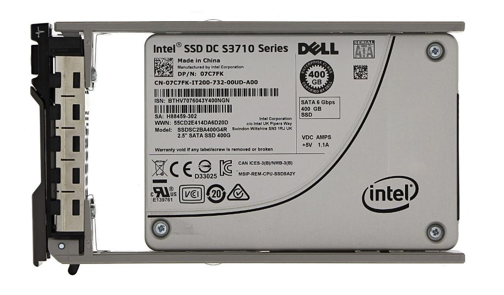 7C7FK | Dell 400GB Write Intensive MLC SATA 6Gb/s 2.5-inch Hot-swappable Solid State Drive for PowerEdge Server