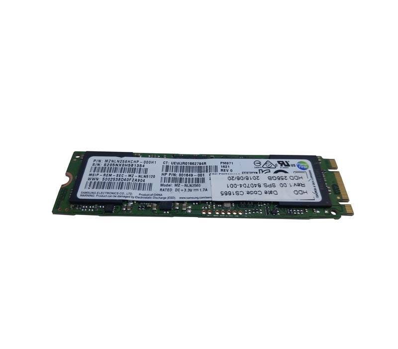 801649-001 | HP 256GB SATA M.2 2280 Solid State Drive