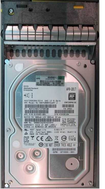 810767-001 | HPE 3PAR StoreServ 8000 2TB 7200RPM SAS 12Gb/s 3.5-inch LFF Nearline Hard Drive with Tray