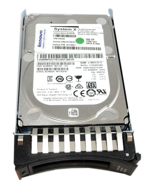 81Y9726 | IBM 500GB 7200RPM SATA 6Gb/s Nearline 2.5-inch SFF Hot-pluggable Hard Drive with Tray for XSeries