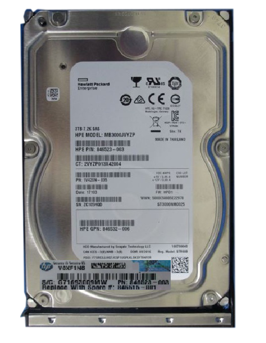 846615-001 | HPE 3TB 7200RPM SAS 12Gb/s 3.5-inch LFF Midline Hot-pluggable Digitally Signed Firmware Hard Drive