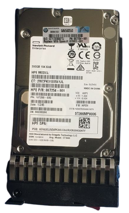 867254-001 | HPE 300GB 15000RPM SAS 12Gb/s 2.5-inch SFF Hot-pluggable Dual Port Enterprise Standard Carrier Digitally Signed Firmware Hard Drive