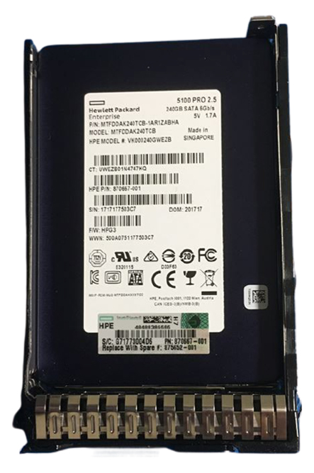 870667-001 | HPE 240GB SATA 6Gb/s Read-intensive 2.5-inch (SFF) Hot-pluggable SC Digitally Signed Firmware Solid State Drive