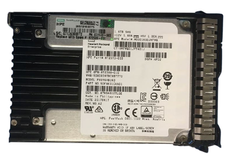 872382-B21 | HPE 1.6TB SAS 12Gb/s 2.5-inch LFF MLC Hot-pluggable SC Mixed-use Digitally Signed Firmware Solid State Drive