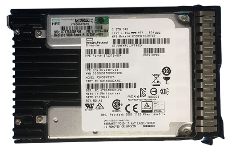 872386-B21 | HPE 3.2TB SAS 12Gb/s Mixed-use 2.5-inch (SFF) Hot-pluggable SC Digitally Signed Firmware Solid State Drive