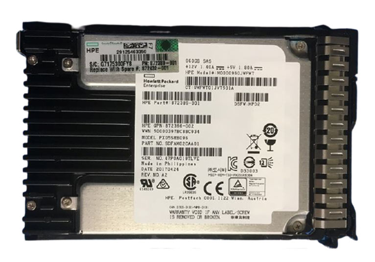 872389-001 | HPE 960GB SAS 12Gb/s Read-intensive 2.5-inch (SFF) Hot-pluggable SC Digitally Signed Firmware Solid State Drive