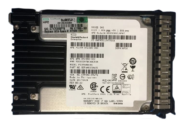 872390-B21 | HPE 960GB SAS 12Gb/s Read-intensive 2.5-inch (SFF) Hot-pluggable SC Digitally Signed Firmware Solid State Drive