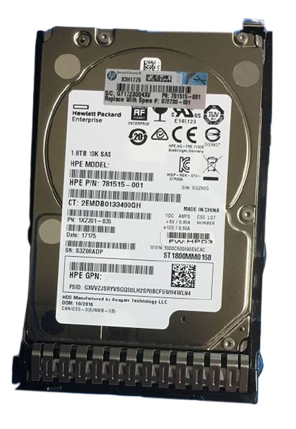 872481-B21 | HPE 1.8TB 10000RPM SAS 12Gb/s 2.5-inch SFF SC 512E Hot-pluggable Enterprise Digitally Signed Firmware Hard Drive