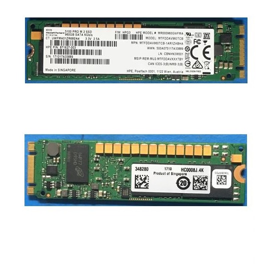 875492-B21 | HPE 960GB SATA 6Gb/s Mixed-use TLC M.2 2280 Digitally Signed Firmware Solid State Drive