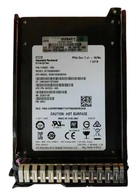 875591-B21 | HPE 1.92TB Read-intensive PCI Express X4 NVME 2.5-inch (SFF) Hot-pluggable SCN Digitally Signed Firmware Solid State Drive