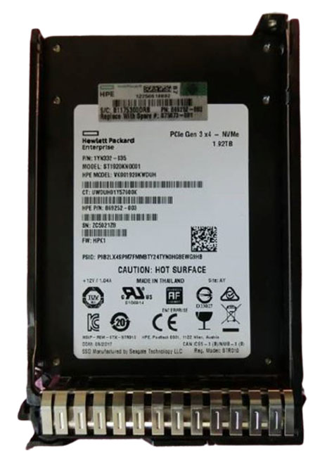 875873-001 | HPE 1.92TB Read-intensive PCI Express X4 NVME 2.5-inch (SFF) Hot-pluggable SCN Digitally Signed Firmware Solid State Drive