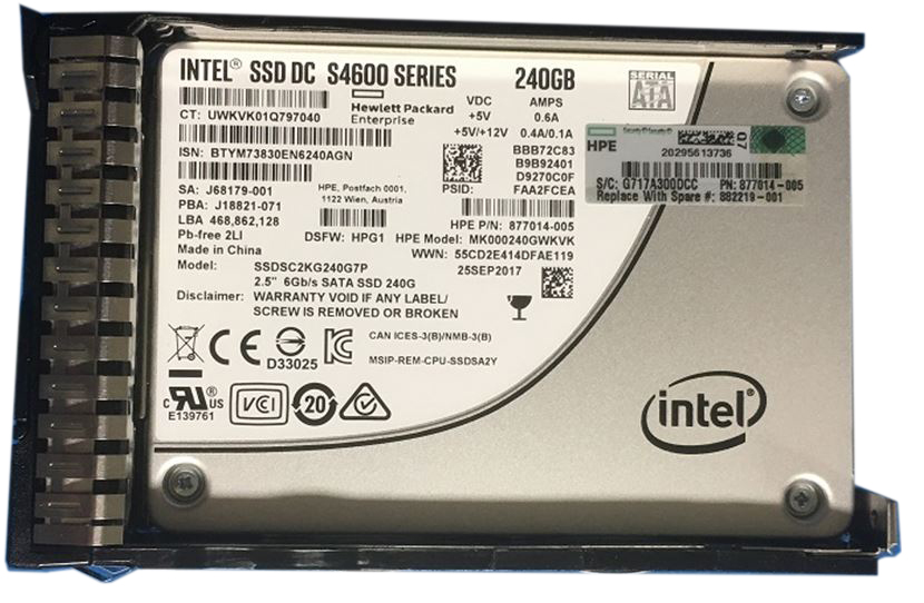 882219-001 | HPE 240GB SATA 6Gb/s Mixed-use 2.5-inch (SFF) Hot-pluggable SC Digitally Signed Firmware Solid State Drive