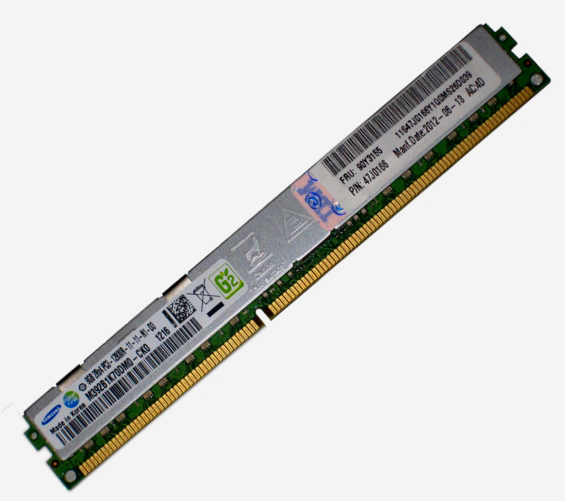 90Y3155 | IBM 8GB (1X8GB) 1600MHz PC3-12800 CL11 ECC Registered Fully Buffered Dual Rank X4 VLP DDR3 SDRAM 240-Pin DIMM Memory for Server