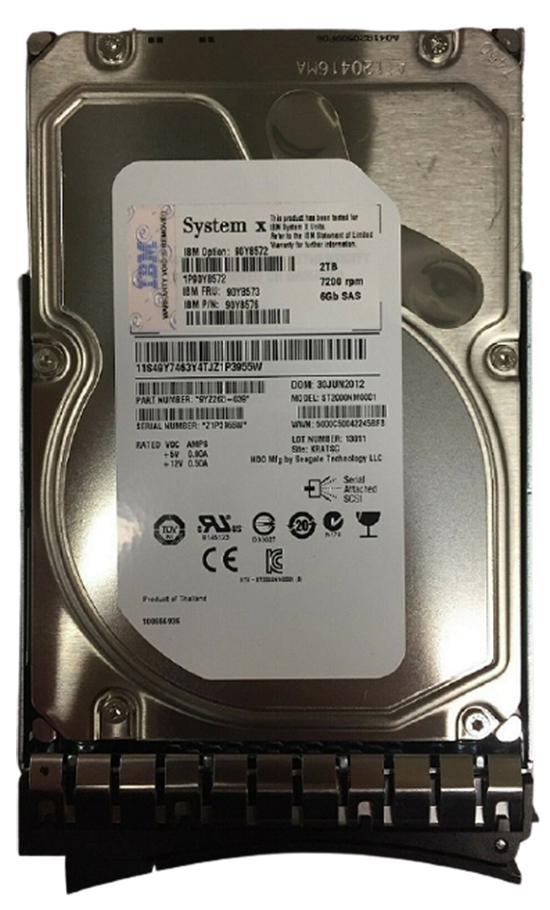 90Y8572 | IBM 2TB 7200RPM SAS 6Gb/s 3.5-inch LFF Nearline Gen. 2 Hot-pluggable Hard Drive with Tray for System x