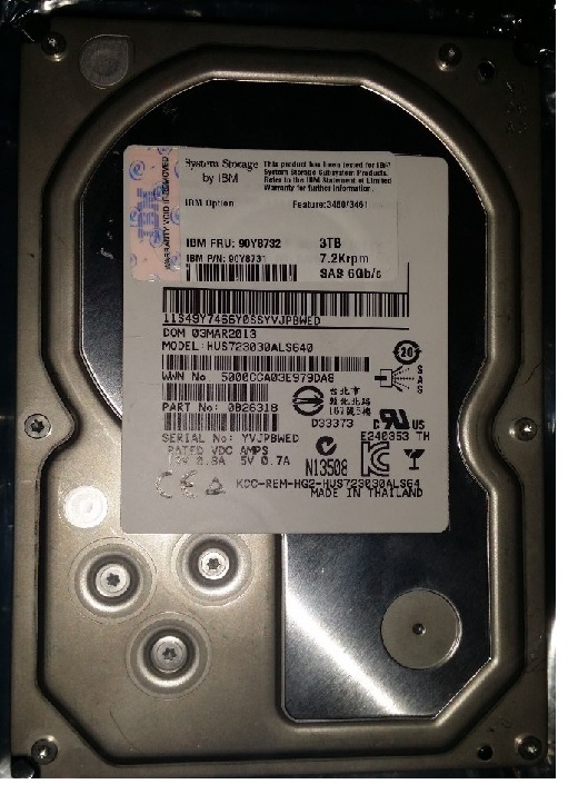 90Y8731 | IBM 3TB 7200RPM SAS 6Gb/s 3.5-inch Nearline Hot-pluggable Hard Drive with Tray for Storage System DCS3700