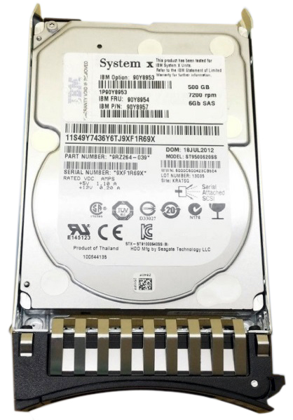 90Y8955 | IBM 500GB 7200RPM SAS 6Gb/s 2.5-inch SFF G2 Hot-pluggable Nearline Hard Drive with Tray