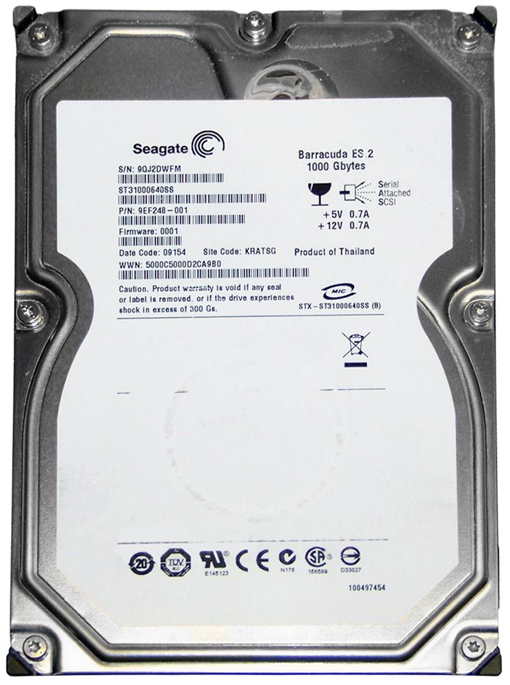 9EF248-001 | Seagate 1TB 7200RPM SAS 3 Gbps 3.5 16MB Cache Hard Drive