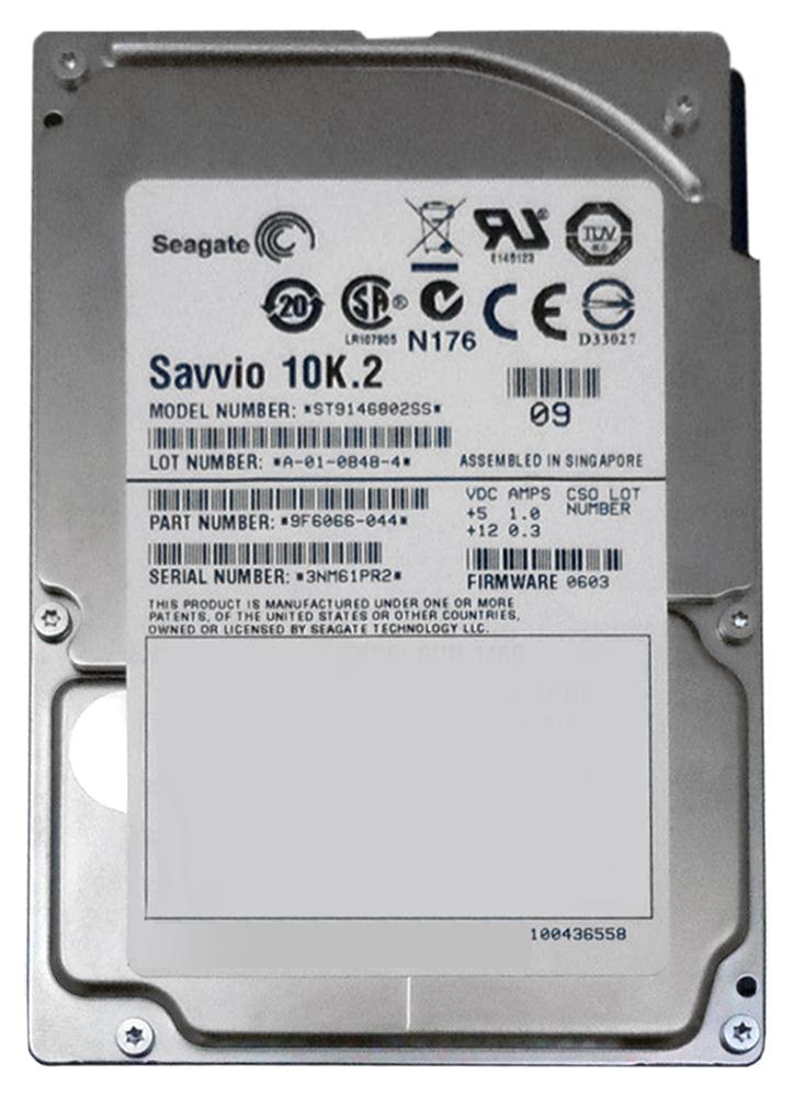 9F6066-044 | Seagate 146GB 10000RPM SAS 3 Gbps 2.5 16MB Cache Savvio Hard Drive