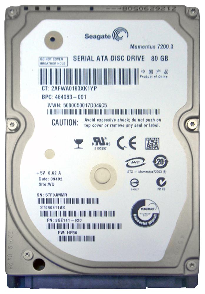 9GE141-300 | Seagate 80GB 7200RPM SATA Gbps 2.5 16MB Cache Momentus Hard Drive