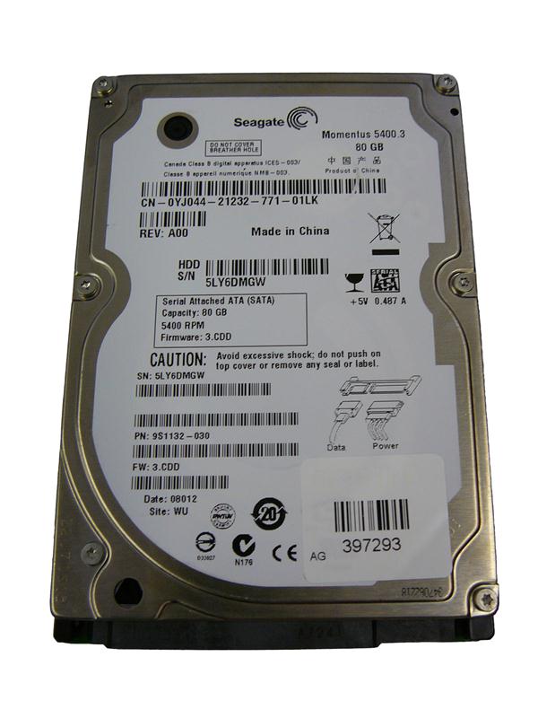 9S1132-030 | Seagate 80GB 5400RPM SATA 1.5 Gbps 2.5 8MB Cache Momentus Hard Drive
