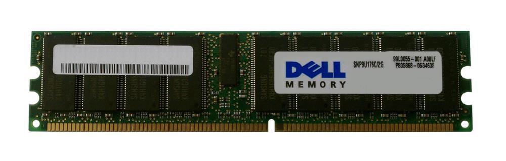9U176 | Dell 9u176 2gb 266mhz pc-2100 184-pin dimm cl2.5 ecc 256 x 72 ddr sdram genuine dell memory for poweredge server 6600 6650 1750 2650 3250
