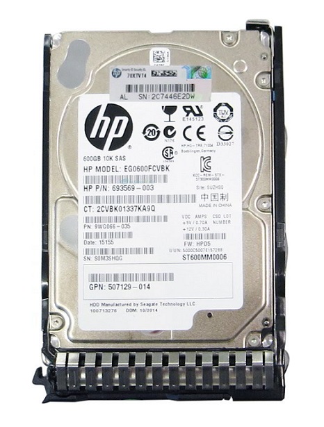 9WG066-035 | HP / Seagate 600GB 10000RPM SAS 6Gb/s Hot-Pluggable SFF 2.5-inch Hard Drive