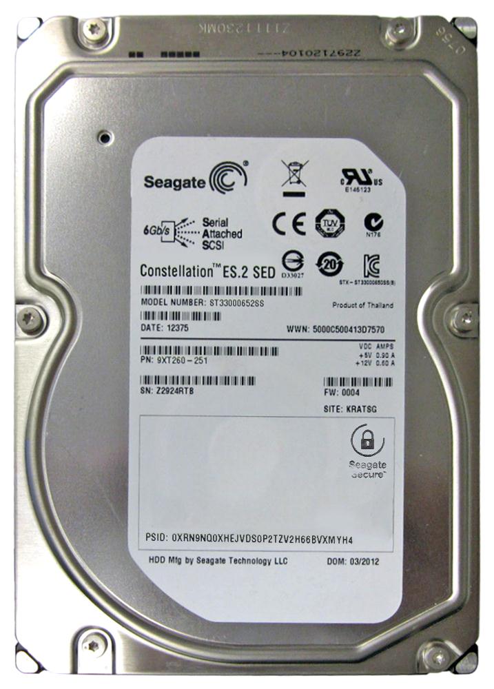9XT260-251 | Seagate 3TB 7200RPM SAS Gbps 3.5 64MB Cache Constellation Hard Drive
